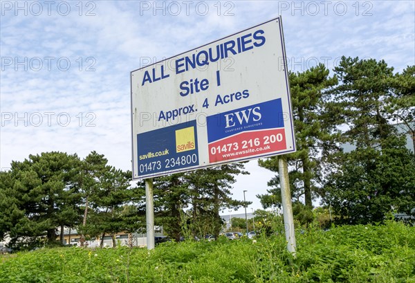 Commercial property estate agent sign for development site