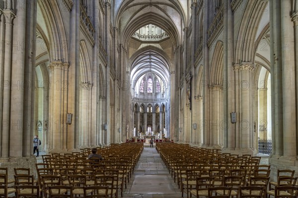 Interior of Notre-Dame de Coutances Cathedral