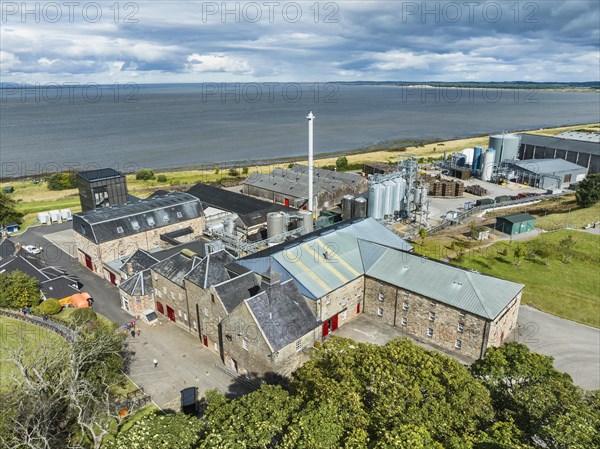 Aerial view of the Glenmorangie whisky distillery near Tain