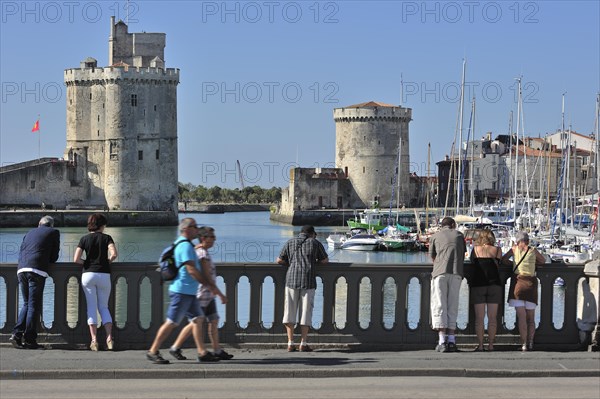 The medieval towers tour de la Chaine and tour Saint-Nicolas in the old harbour