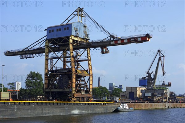 Dock cranes at the steelworks of ArcelorMittal