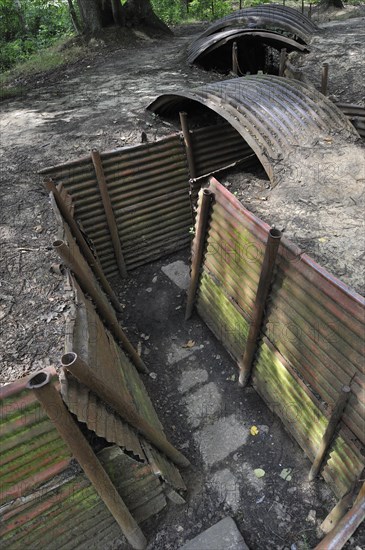 Trenches from World War One at the Sanctuary Wood Museum Hill 62 at Zillebeke