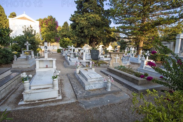 Catholic cemetery in Rhodes town early morning