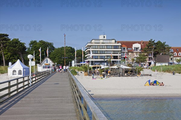 Tourist flats and wooden pier