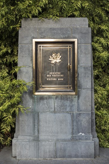 Locker with visitors' book and register at the St. Julien Memorial