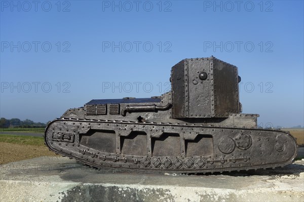 Model of WWI Medium Mark A Whippet at the Tank Corps Memorial