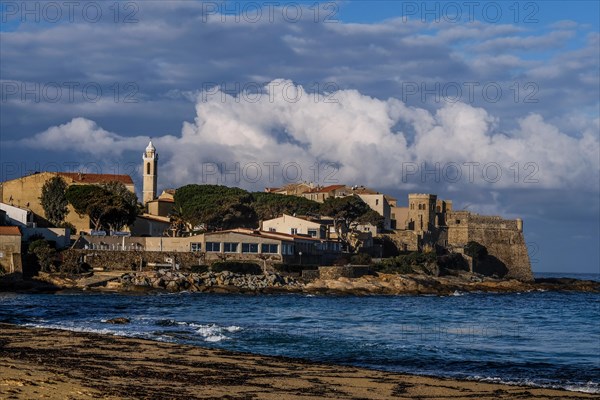 View of the resort of Algajola in the northwest of the Mediterranean island of Corsica