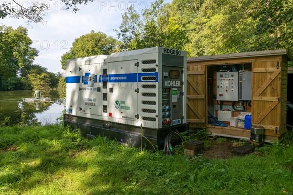 Kohler electricity generator powering water pump