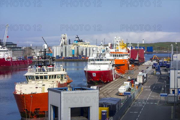 Vessels docked in the Aberdeen port
