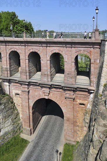 The viaduct Schloss Erbaut Bruecke at Luxembourg