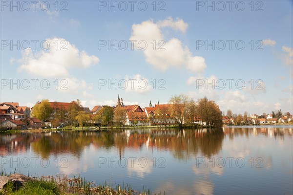 Town lake with active path