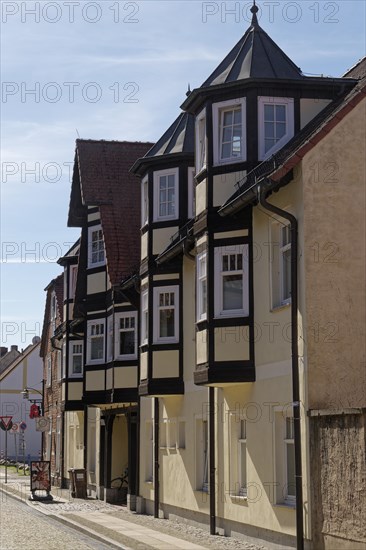 Half-timbered houses in Naumannstrasse in Osterburg