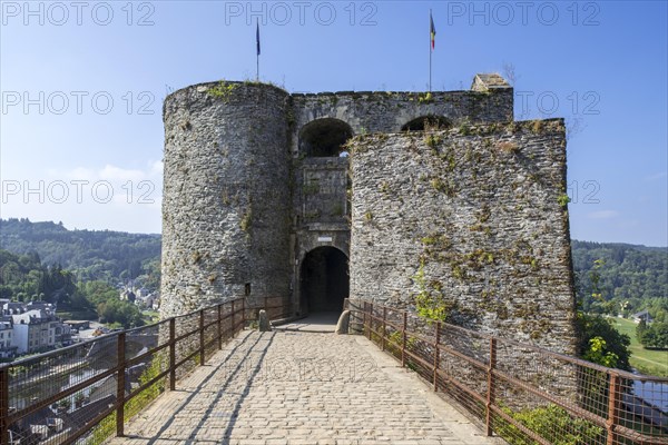 Entrance gate of the medieval Chateau de Bouillon Castle