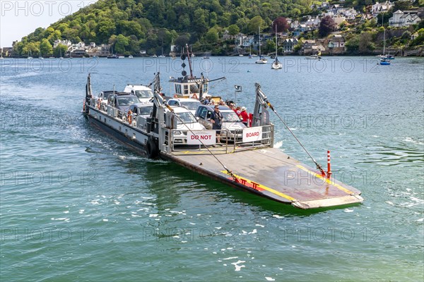 Vehicle ferry between Kingswear and Dartmouth arriving at Dartmouth