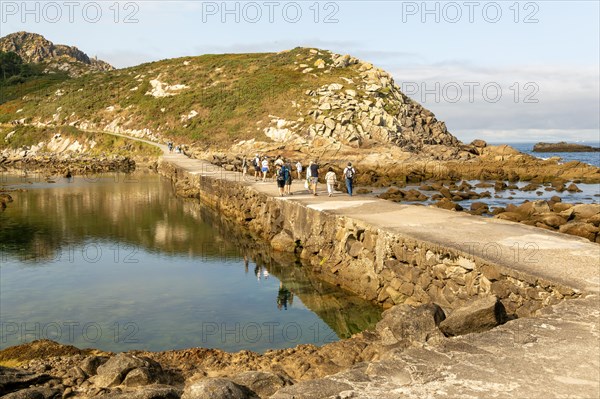 Dam breakwater between islands