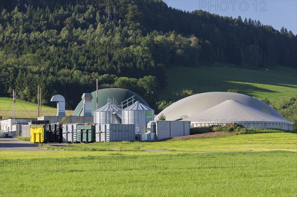 Biogas plant in a field