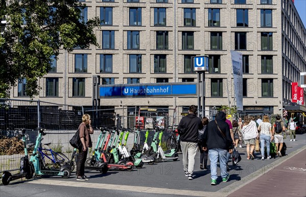 Collection of e-scooters at the main station