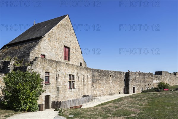 Ramparts and the Vidame tower at the medieval Chateau de Tiffauges