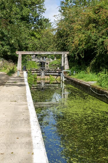 River Stour lock and lock-gate at Flatford Mill