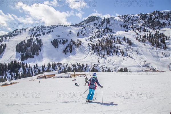 Skiers at the Tappenalm