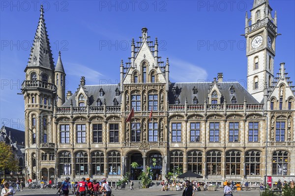 De Post shopping centre and luxury hotel 1898 The Post with clock tower at the Korenmarkt