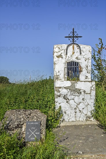 Chapel and commemorative plaque remembering the Battle of Ramillies