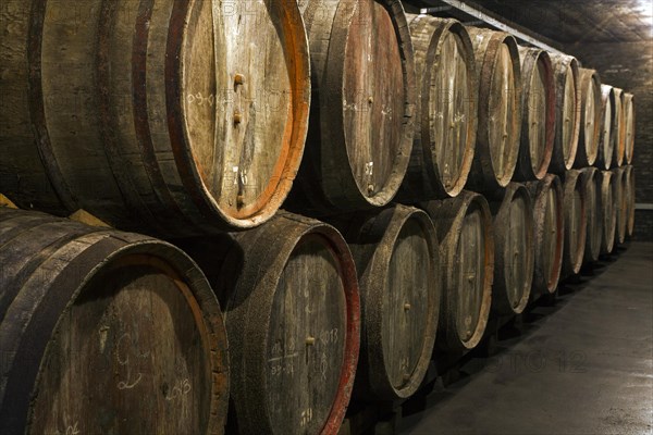 Wooden beer barrels at Oud Beersel