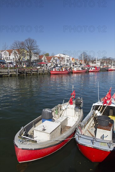 Traditional fishing boats in the canal der Alte Strom