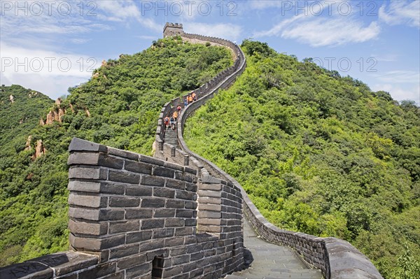 Restored Great Wall of China and watchtower at the Juyong Pass