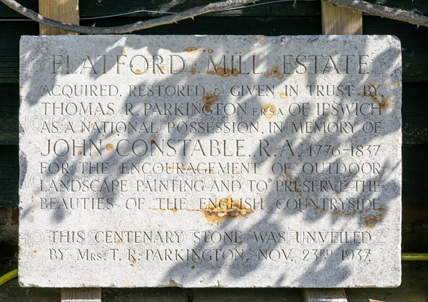 John Constable 1776-1837 centenary stone tablet