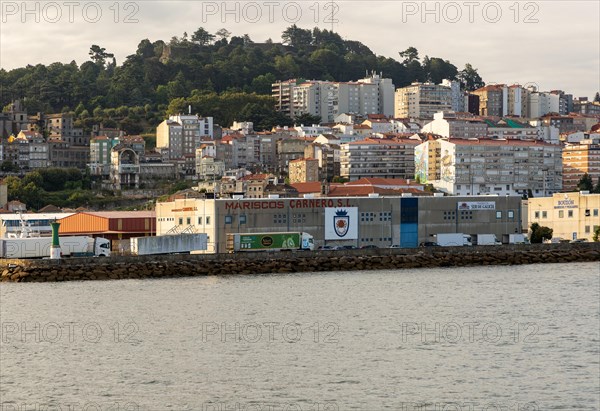 Mariscos Carnero fish farming seafood processing buildings on quayside of port