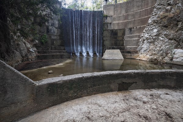 Waterfall at the reservoir