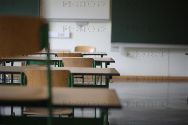 A deserted classroom during the school holidays. Bavaria