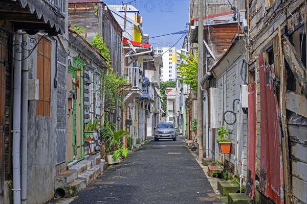Alley in the old French colonial city centre of Pointe-a-Pitre