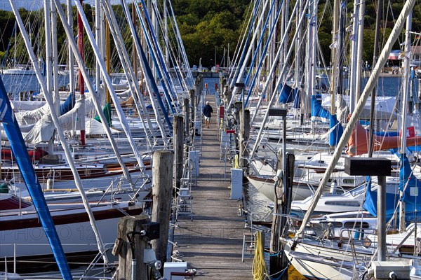 Sailing boats in the Travemuende harbour