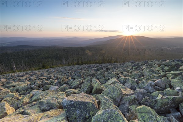 Sunset with view from the Lusen