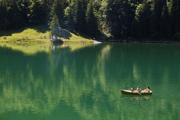 Lake and rowing boat