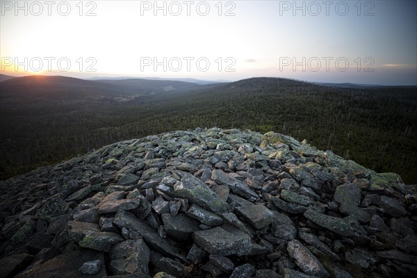 Sunset with view from the Lusen