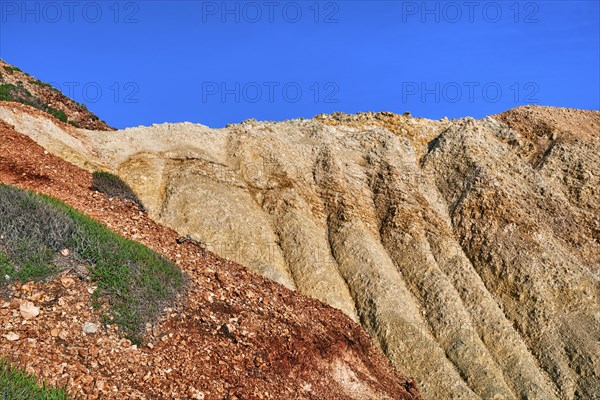 Details of the beautifully coloured cliffs on sunny day
