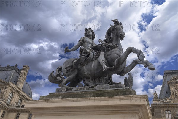 In the courtyard of the Louvre