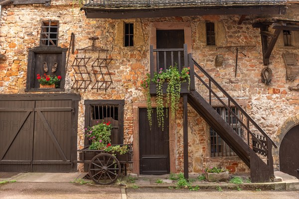 Old traditional farmyard restored in the town centre. Colmar