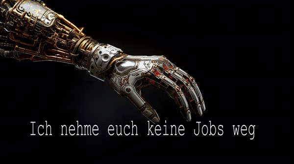 Robot hand saying I'm not taking your jobs