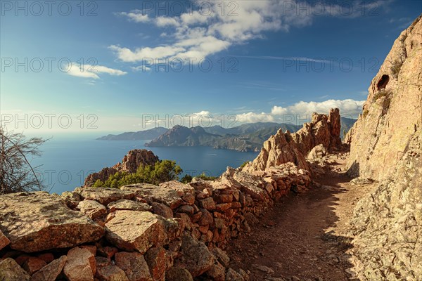 The Calanche a bizarre rocky landscape south of Porto in the Regional nature park Park Corsica France Europe