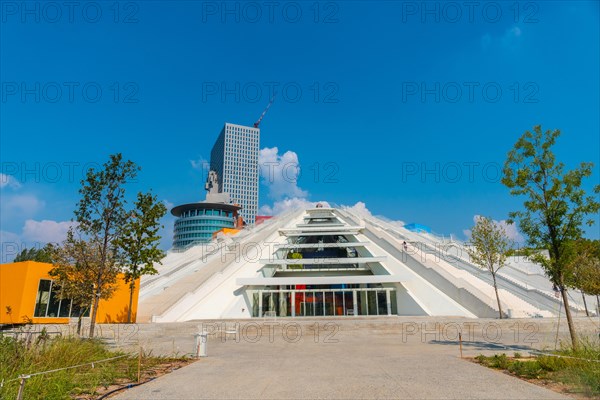 The beautiful Pyramid of Tirana in the center of Tirana. Albania