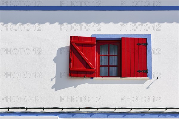 Blue and white facade