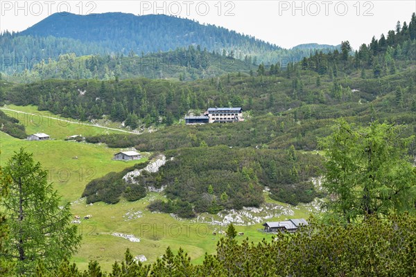 The New Traunstein Hut of the German Alpine Club on the horse-rider Alm