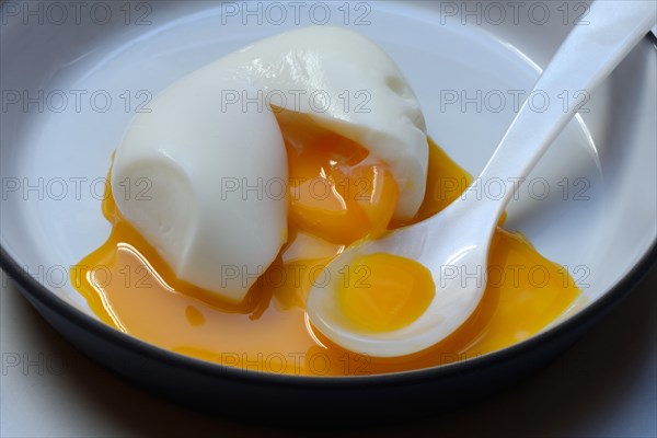 Soft boiled egg with spoon