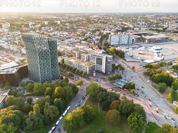 Aerial view Reeperbahn with Heiligengeistfeld