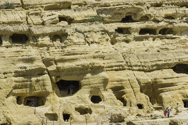 The caves on Matala beach in Crete