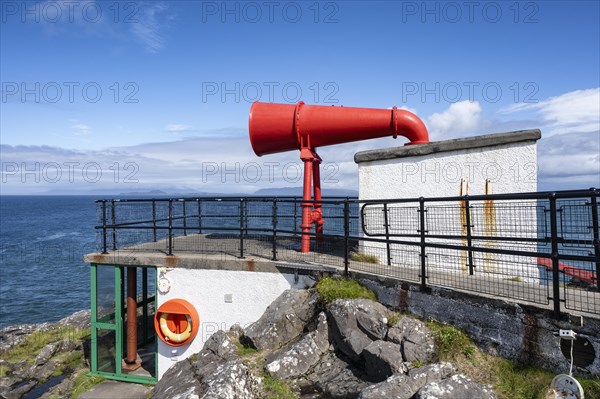 Foghorn at the platform of Ardnamurchan Lighthouse